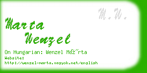 marta wenzel business card